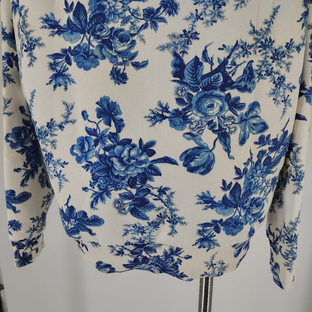 LoveShackFancy x Beach Riot Alicia Floral Hoodie Sweatshirt Blue White Size L - Picture 14 of 16